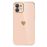 Cute Plating Love Heart Camera Lens Protection Silicone Soft iPhone Case