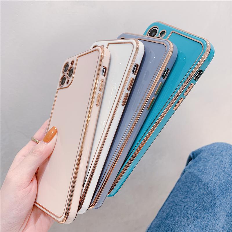 Luxury Solid Color Electroplating Soft Phone Case Back Cover for iPhone
