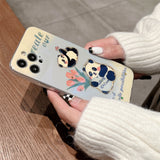 Blue-ray Panda Diamend Shockproof Soft iPhone Case