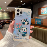 Blue-ray Panda Diamend Shockproof Soft iPhone Case