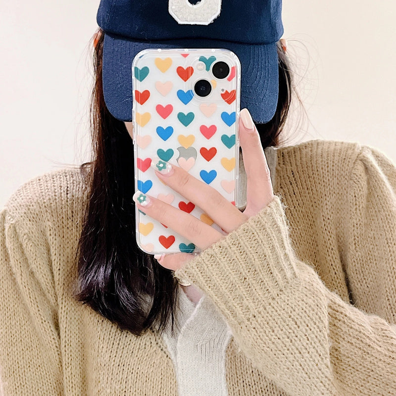 Cute Love Heart Clear Soft iPhone Case