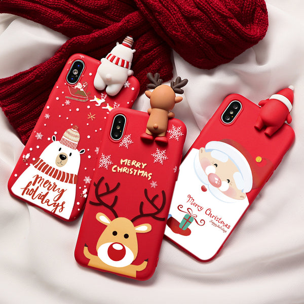 Christmas 3D Elk Snowman Bear iPhone Case