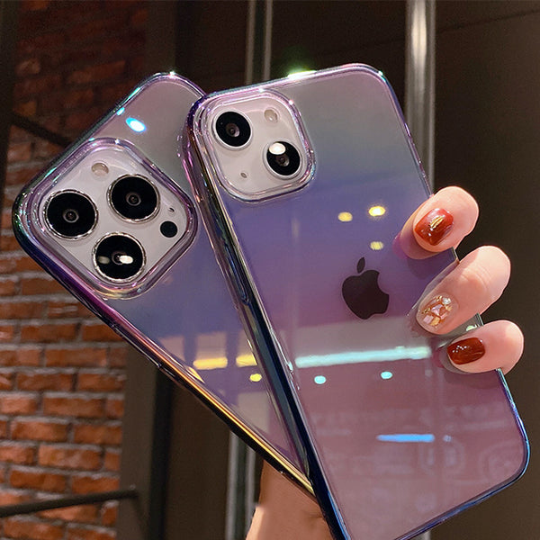 Cute Gradient Laser Clear Soft iPhone Case