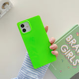 Candy Color Square Silicone iPhone Case