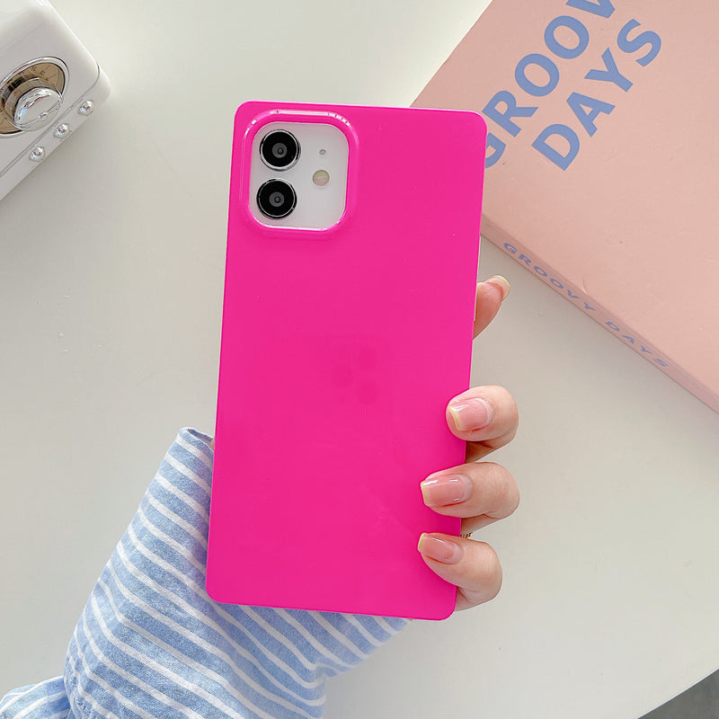 Candy Color Square Silicone iPhone Case