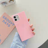 Candy Color Square Silicone iPhone Case