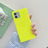 Candy Color Square Silicone iPhone Case
