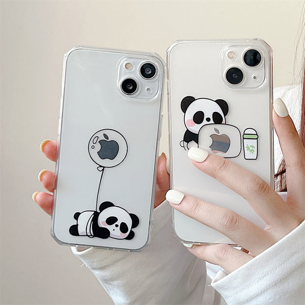 Cute Creative Cartoon Panda Clear Soft iPhone Case