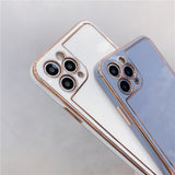 Luxury Solid Color Electroplating Soft Phone Case Back Cover for iPhone