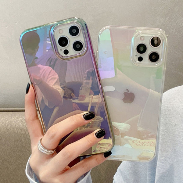 Cute Gradient Laser Clear Soft iPhone Case