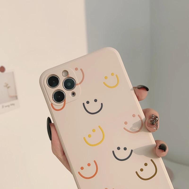 Colorful Fuuny Smiley Silicone Soft Phone Case Back Cover for iPhone