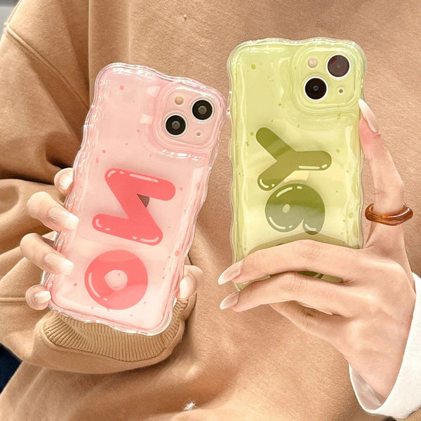 Cute Curly Wave Frame Clear Soft iPhone Case