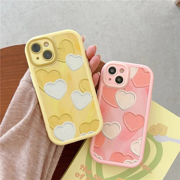Cute Love Heart Soft iPhone Case