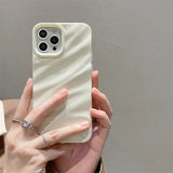 Solid Color Wrinkle Pattern Soft iPhone Case