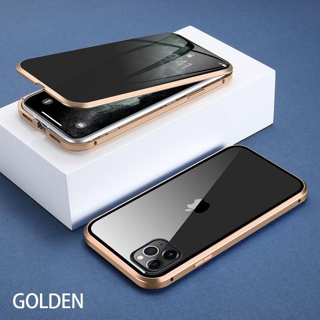 Magnetic Magsafe Anti-Spy 360 Protective Tempered Glass Transparent iPhone Case