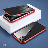 Magnetic Magsafe Anti-Spy 360 Protective Tempered Glass Transparent iPhone Case