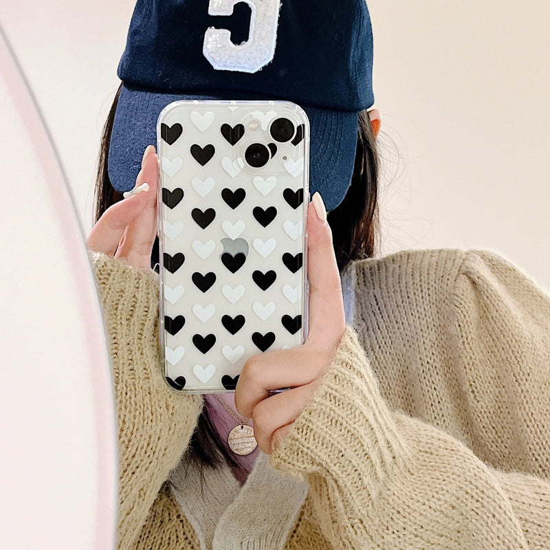 Cute Love Heart Clear Soft iPhone Case