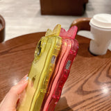 Cute Bow Knot Curly Wave Frame Clear Soft iPhone Case