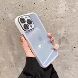 Solid Color Frame Metal Camera Lens Protection Soft iPhone Case