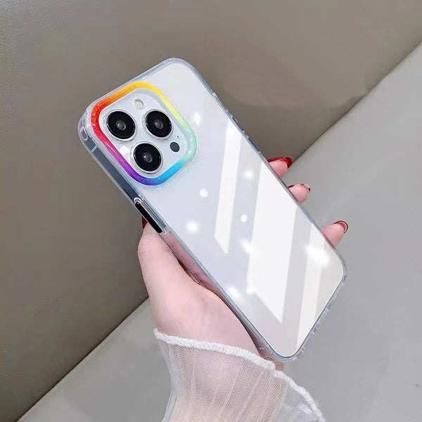 Cute Frame Gradient Clear Silicone Soft iPhone Case