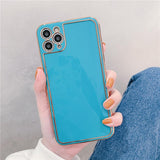 Luxury Solid Color Electroplating Soft Phone Case Back Cover for iPhone