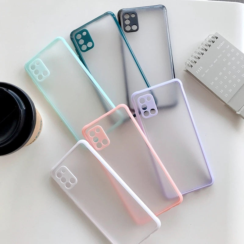 Cute Shockproof Matte Silicone Clear Samsung Case