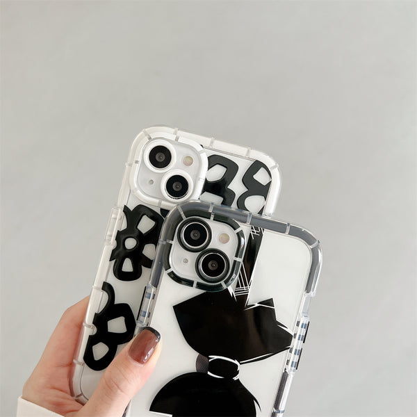 Fluorescent Flower Bow Shockproof Soft iPhone Case