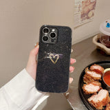 Cute Love Heart Glitter Bling Sparkling Clear Soft iPhone Case