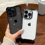 Crystal Electroplated Bumper Corner Protection Transparent Clear Soft Shockproof Cover Phone Case