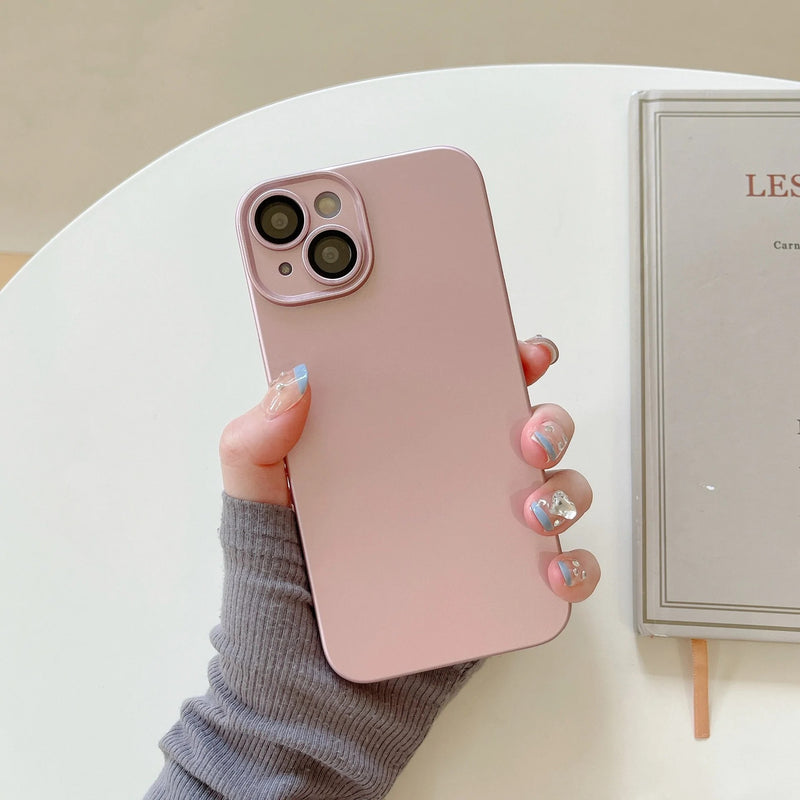 Solid Color Camera Lens Protection Soft iPhone Case