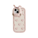 Cute Love Heart 3D Rabbit Bunny Camera Soft iPhone Case