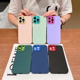 Candy Color Plating Camera Lens Protection Soft iPhone Case