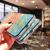 Glitter Crystal Gradient Colorful Soft Phone Case Back Cover for iPhone