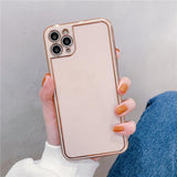 Luxury Solid Color Electroplating Soft Phone Case Back Cover for iPhone