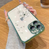 Plating Dandelion Flower Floral Frame Clear Soft iPhone Case