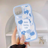 Love Heart Curly Wave Frame Soft iPhone Case