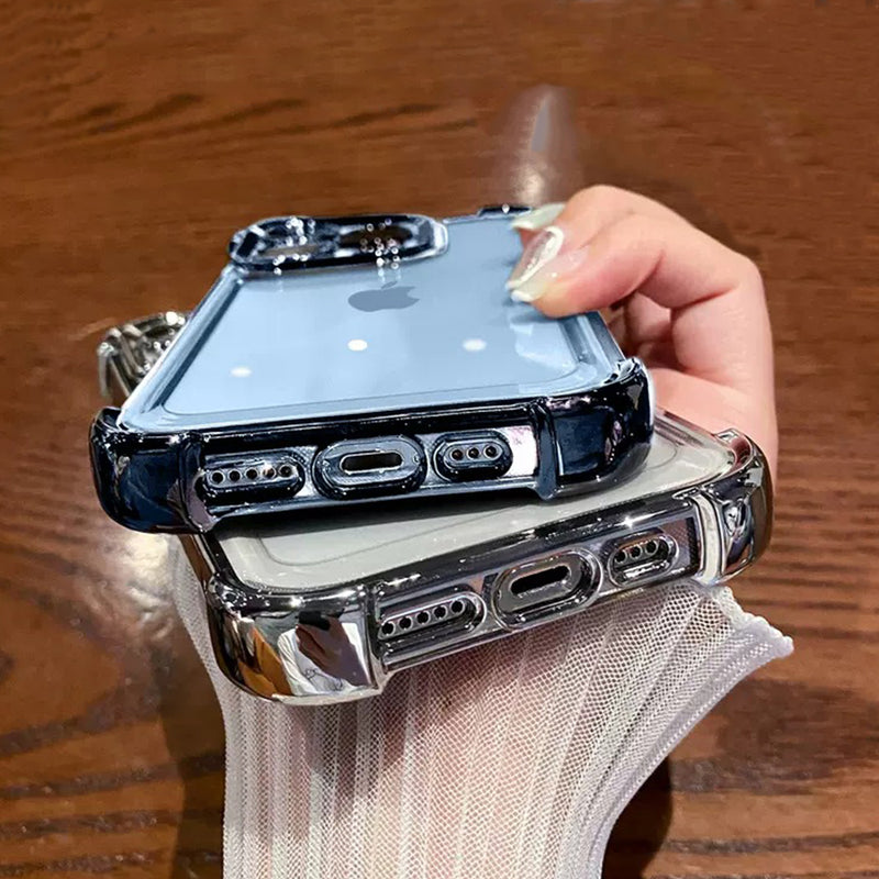 Crystal Electroplated Bumper Corner Protection Transparent Clear Soft Shockproof Cover Phone Case