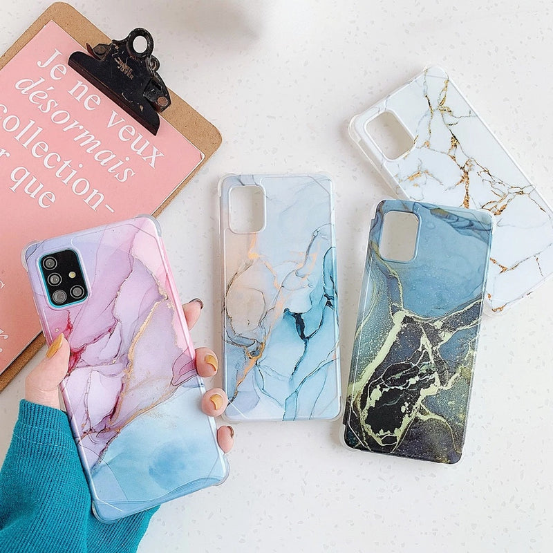 Luxury Marble Shockproof Silicone Samsung Case