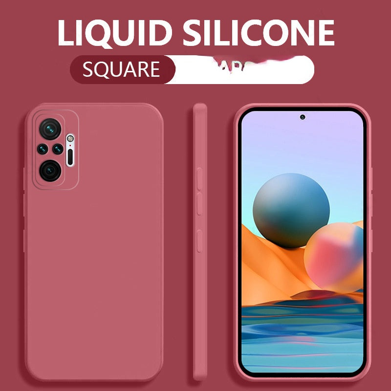 Solid Color Square Liquid Silicone Samsung Case