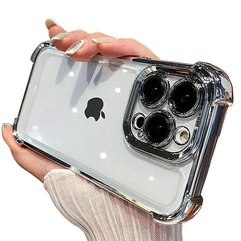 Crystal Electroplated Bumper Corner Protection Transparent Clear Soft Shockproof Cover Phone Case