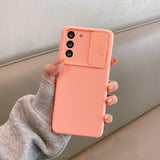 Slide Camera Lens Protector Liquid Silicone Samsung Case