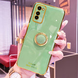 Luxury Plating Ring Holder Stand Silicone Samsung Case