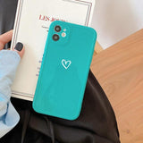 Love Heart Candy Color Soft Phone Case Back Cover for iPhone