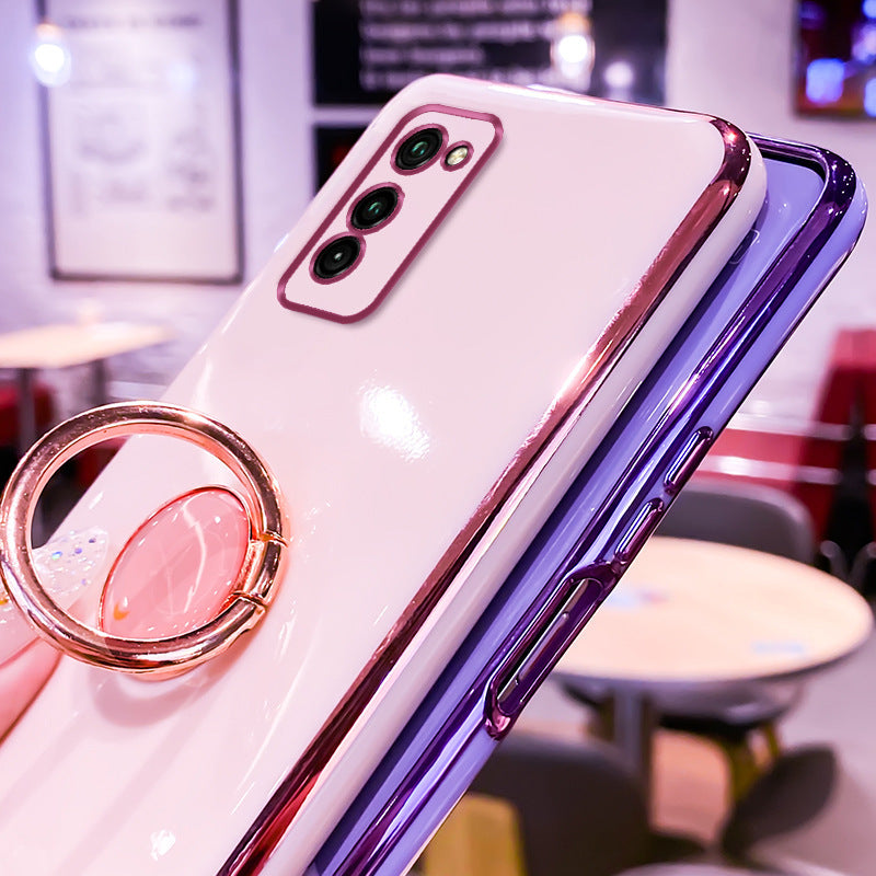 Luxury Plating Ring Holder Stand Silicone Samsung Case