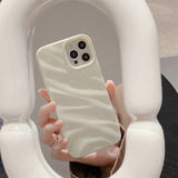 Solid Color Wrinkle Pattern Soft iPhone Case
