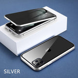 Magnetic Magsafe Anti-Spy 360 Protective Tempered Glass Transparent iPhone Case