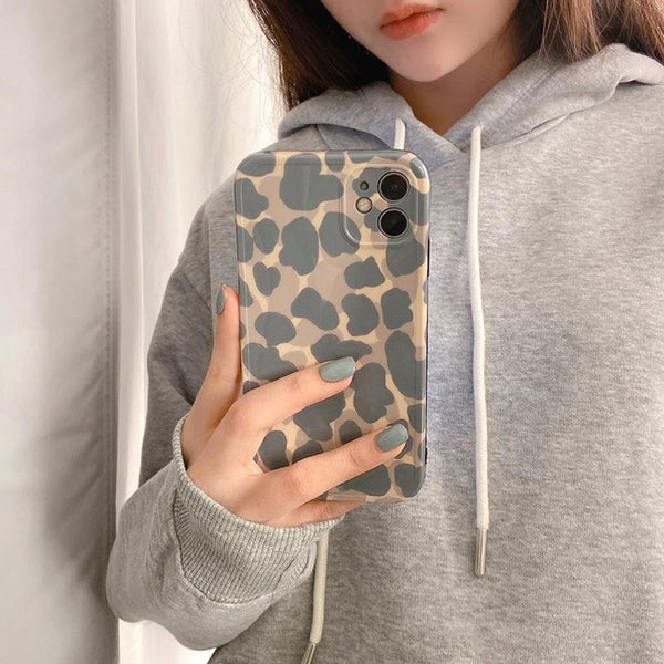 Leopard Print Silicone Soft Phone Case Back Cover for iPhone