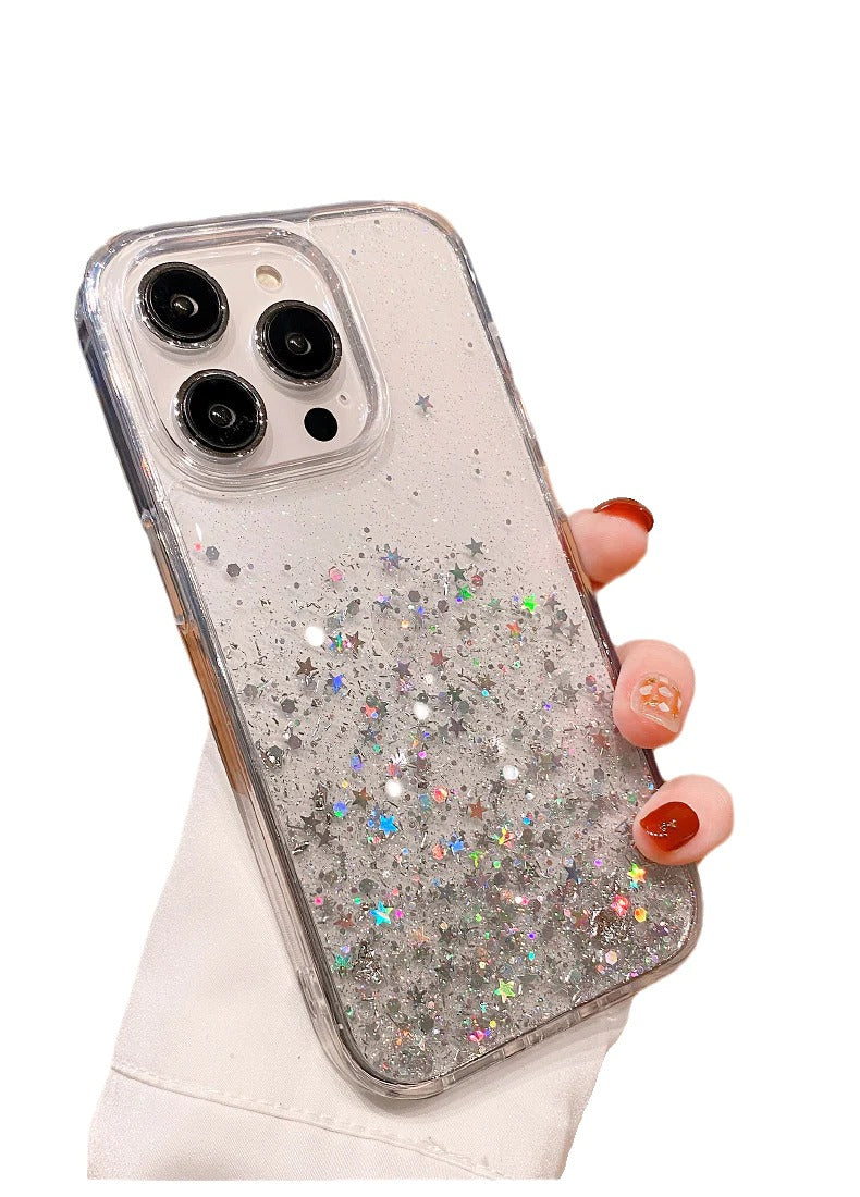 Glitter Bling Sparkling Star Clear Soft iPhone Case
