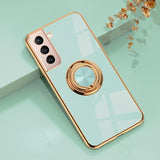 Plating Silicone With Ring Holder Stand Samsung Case