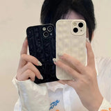 Solid Color Striped Silicone Soft iPhone Case
